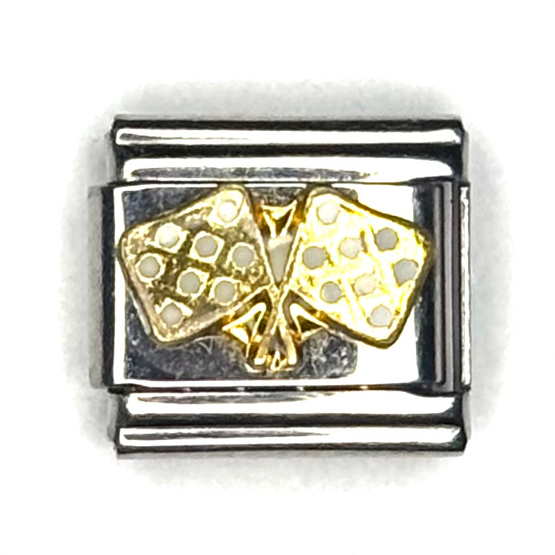 Racing Flags Italian Charm Bracelet Link