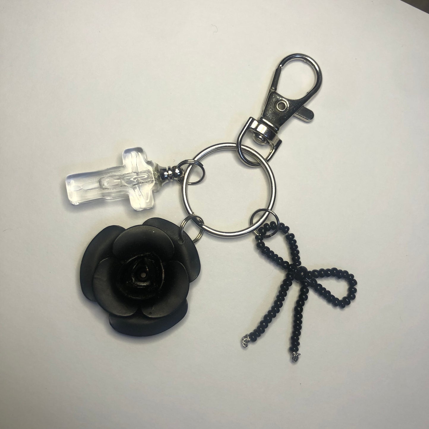 black rose keychain