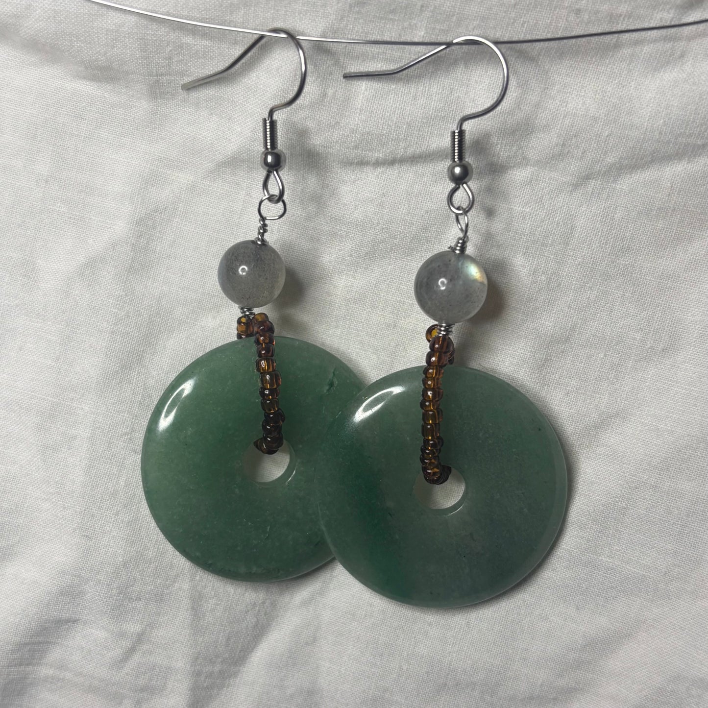 glass and stone earrings