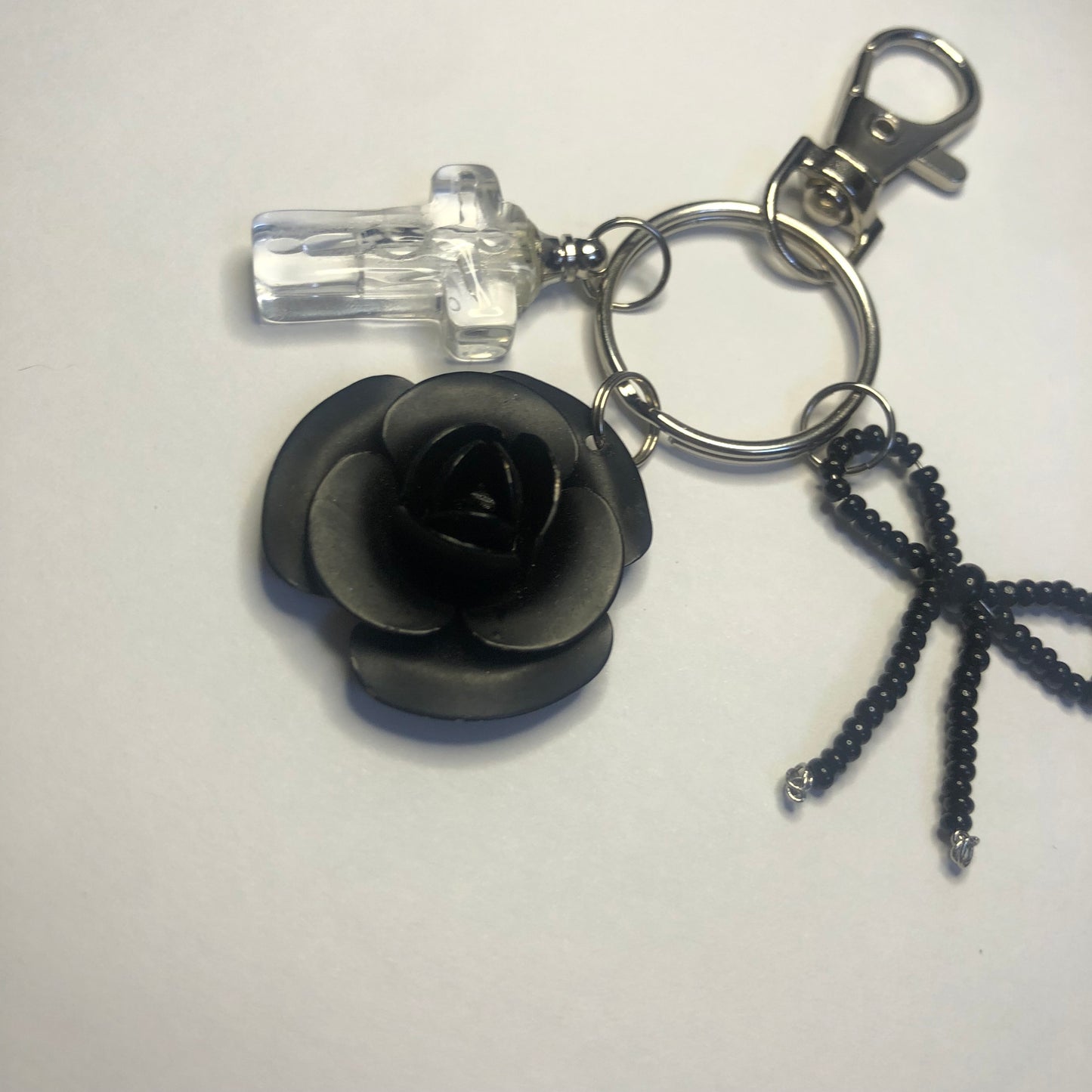 black rose keychain