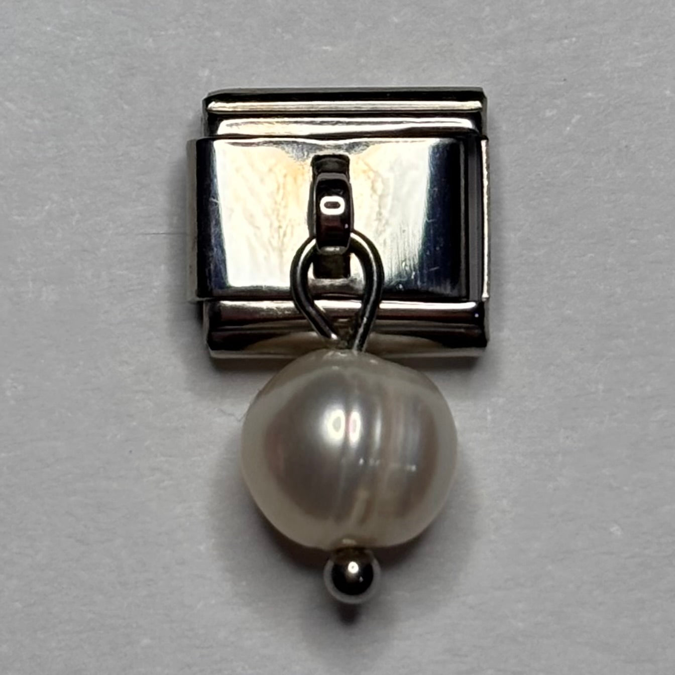 Pearl Italian Charm Bracelet Link
