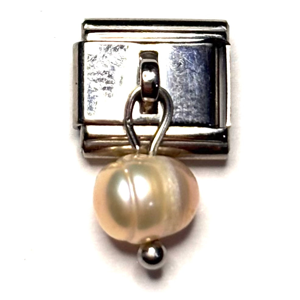 Pinkish Pearl Italian Charm Bracelet Link