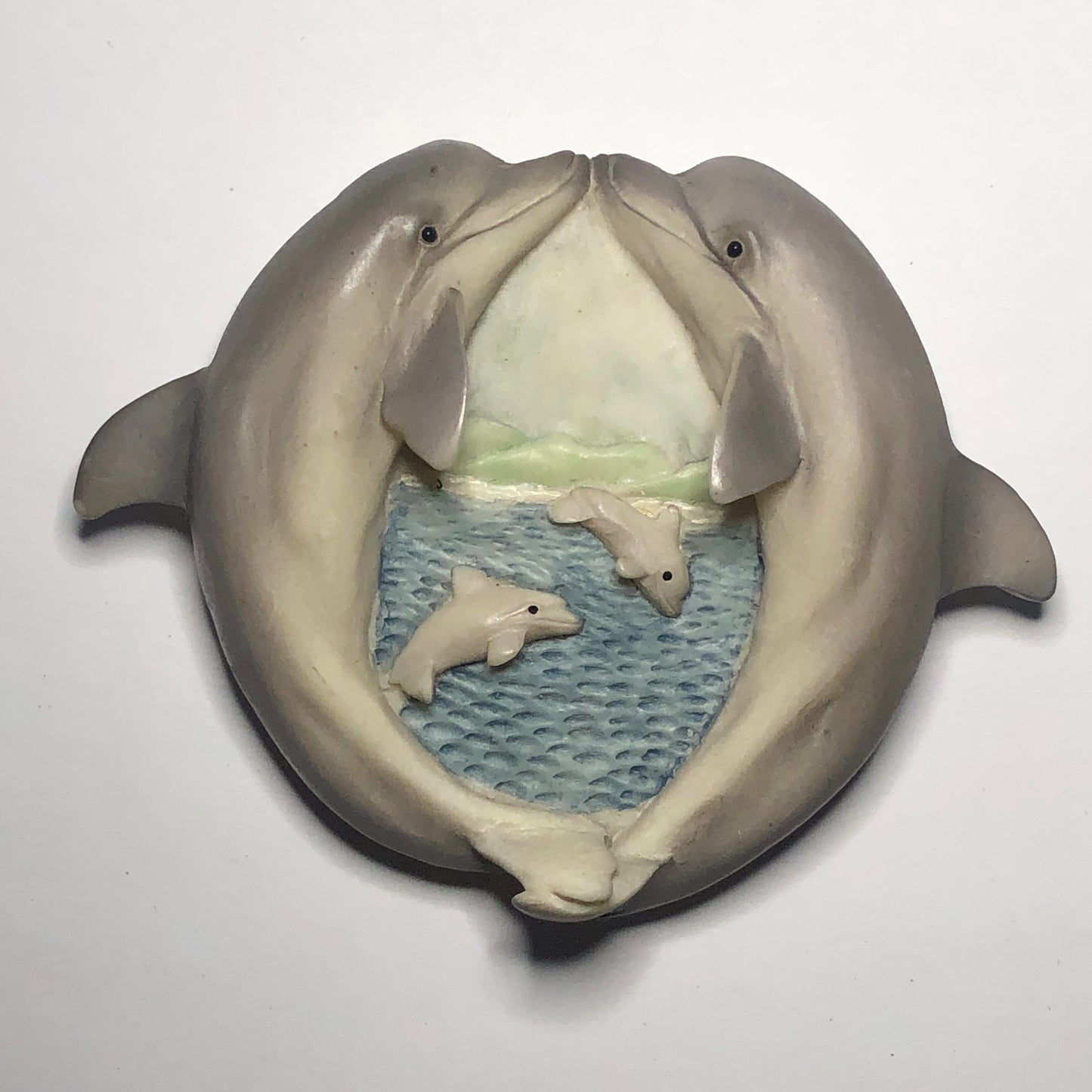 dolphin duo fridge magnet