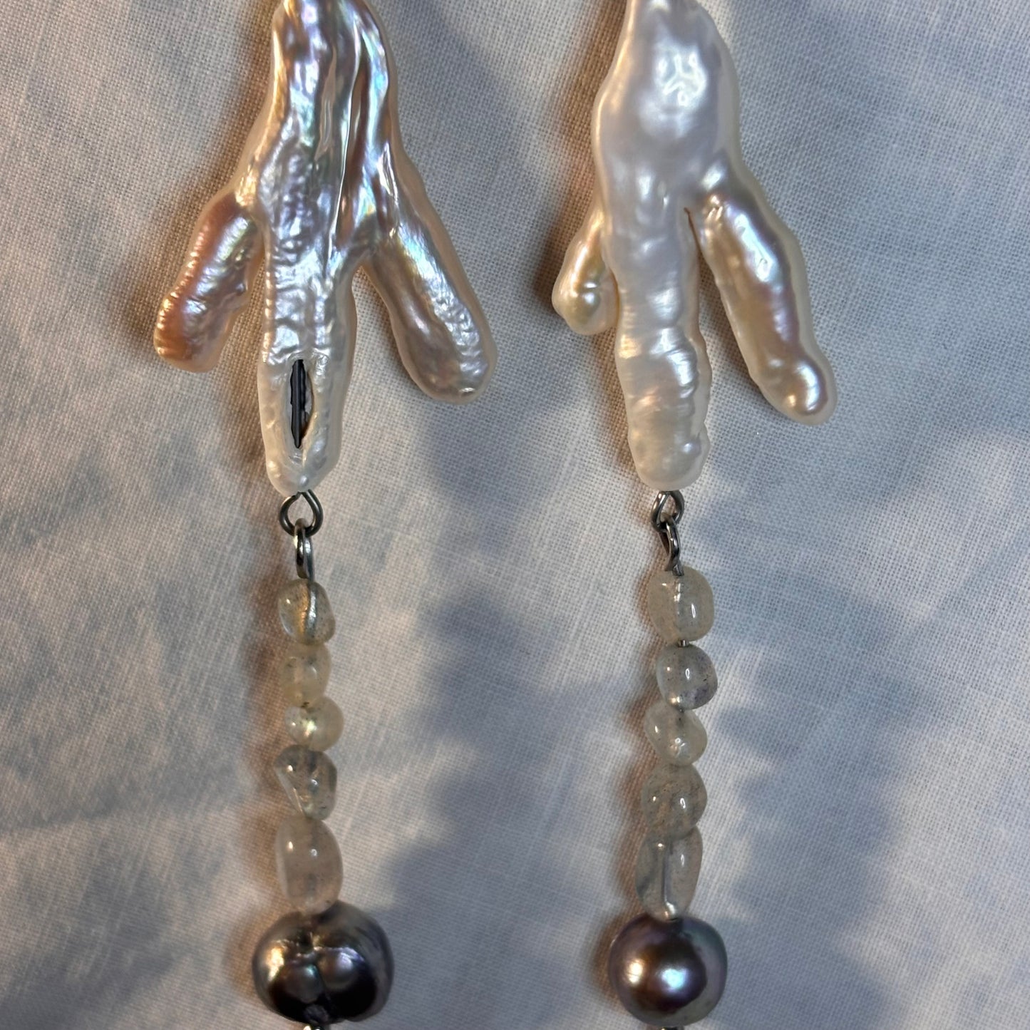 irregular pearl drop earrings