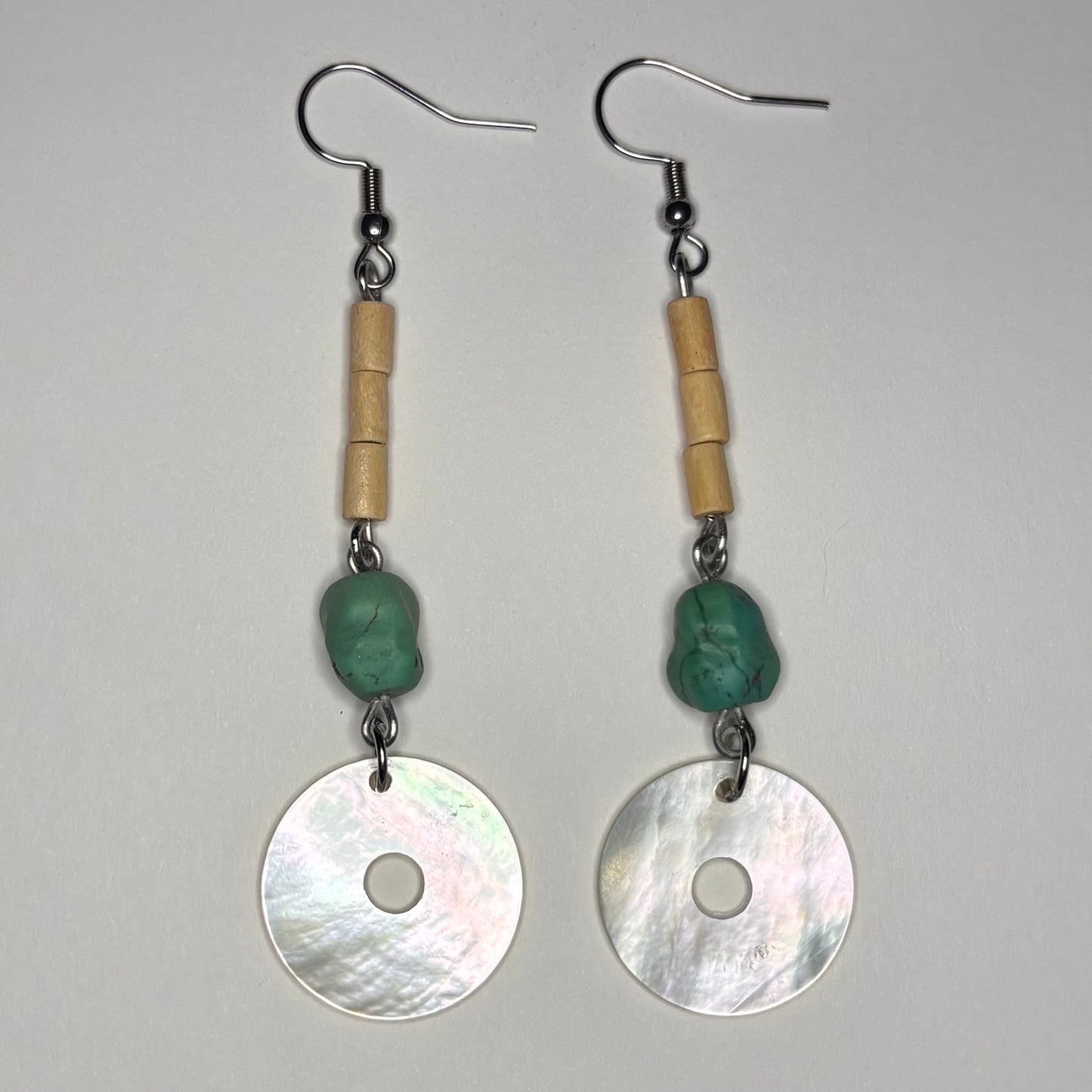 Donut Bead Shell Earrings