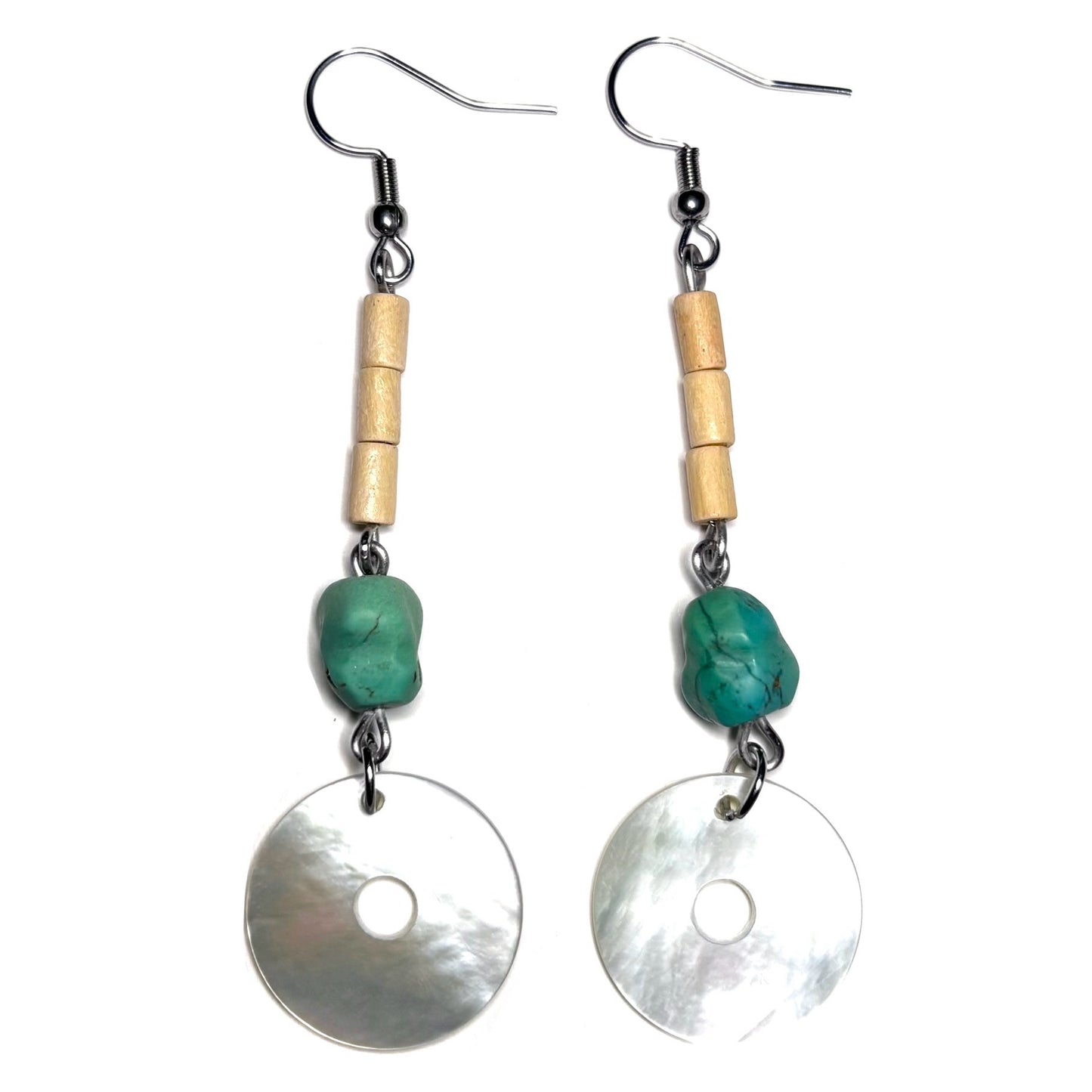 Donut Bead Shell Earrings