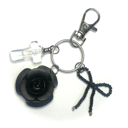 black rose keychain