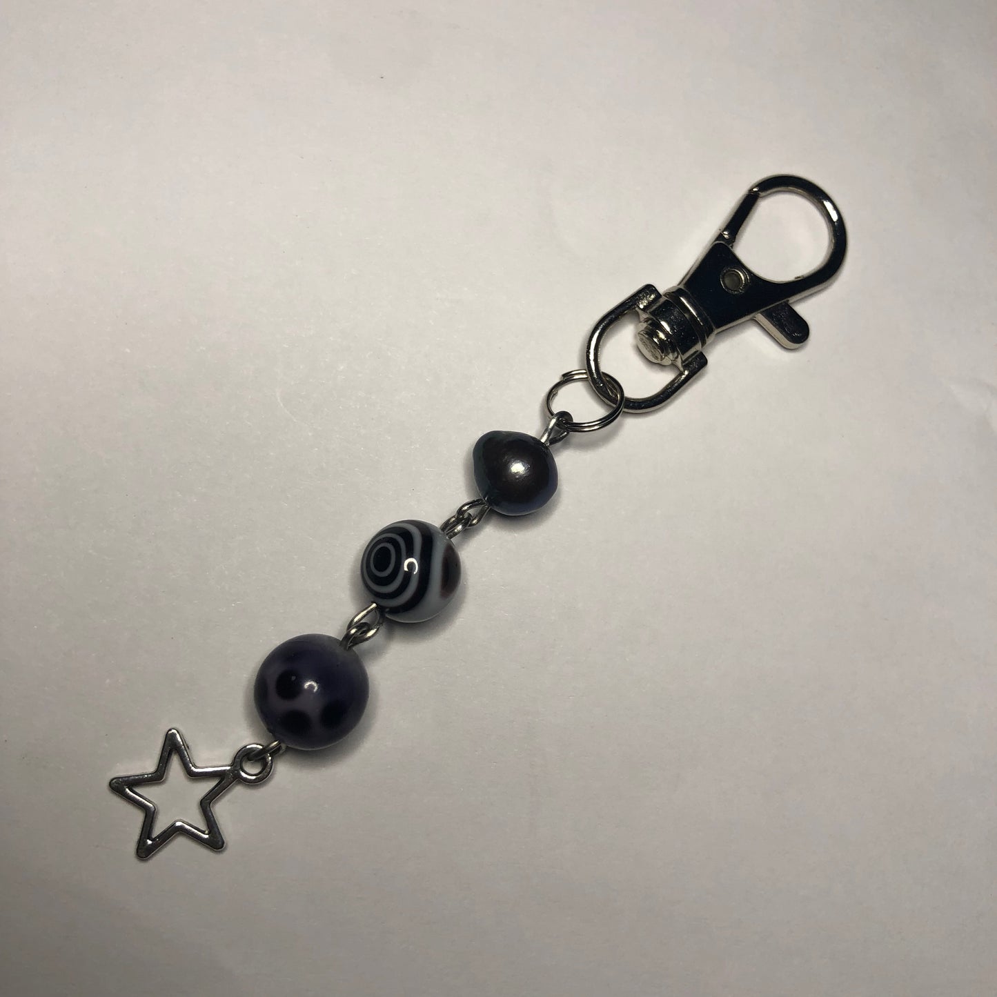 Beaded star keychain