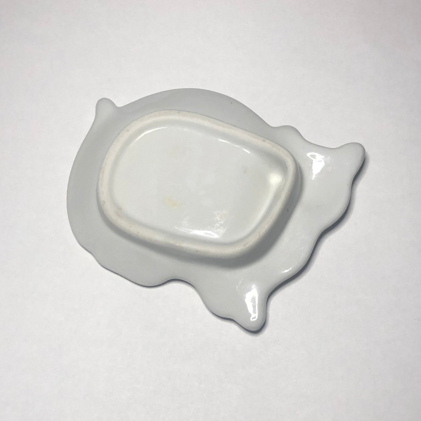 white cat trinket dish