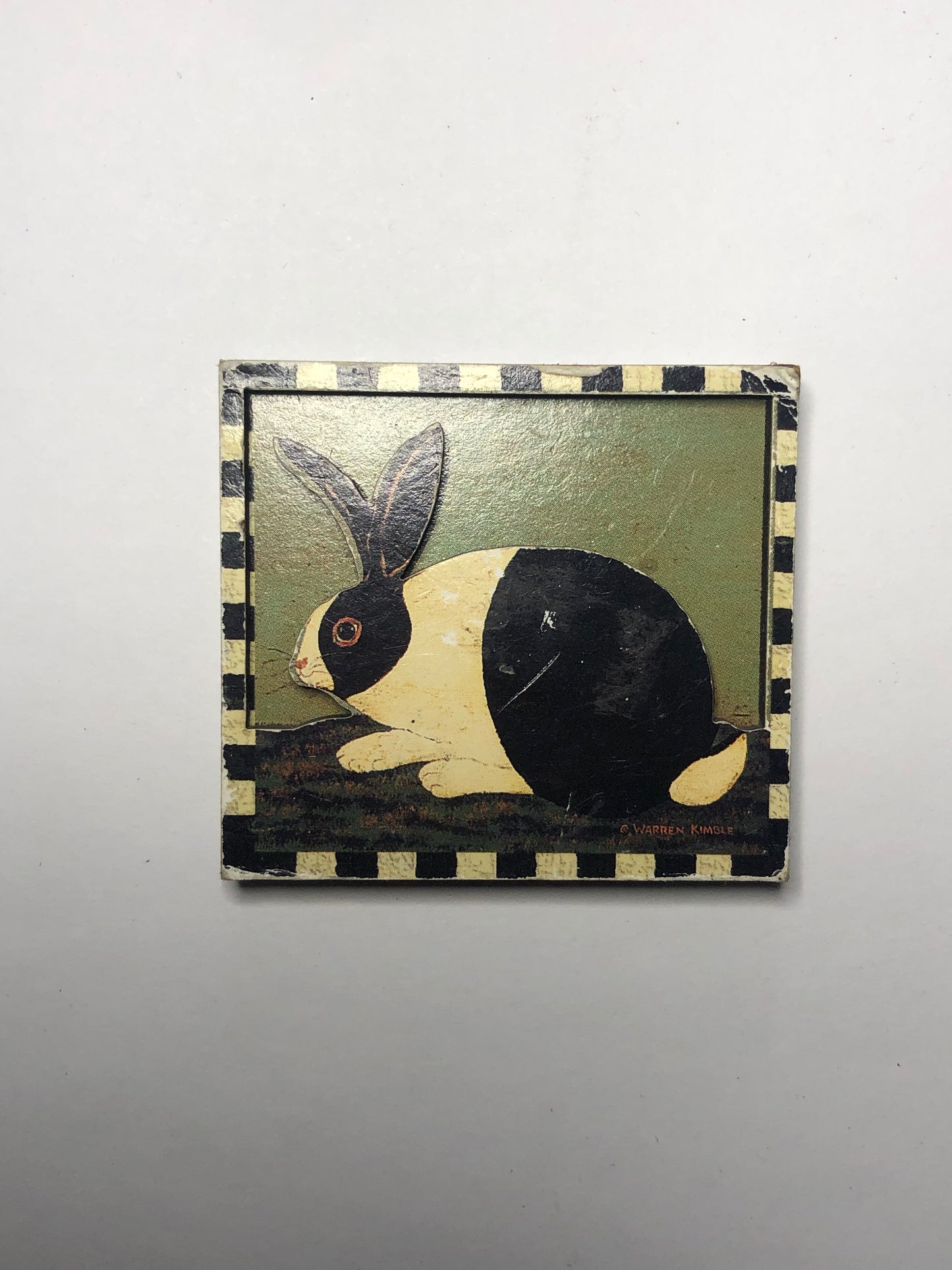 Wooden rabbit fridge magnet