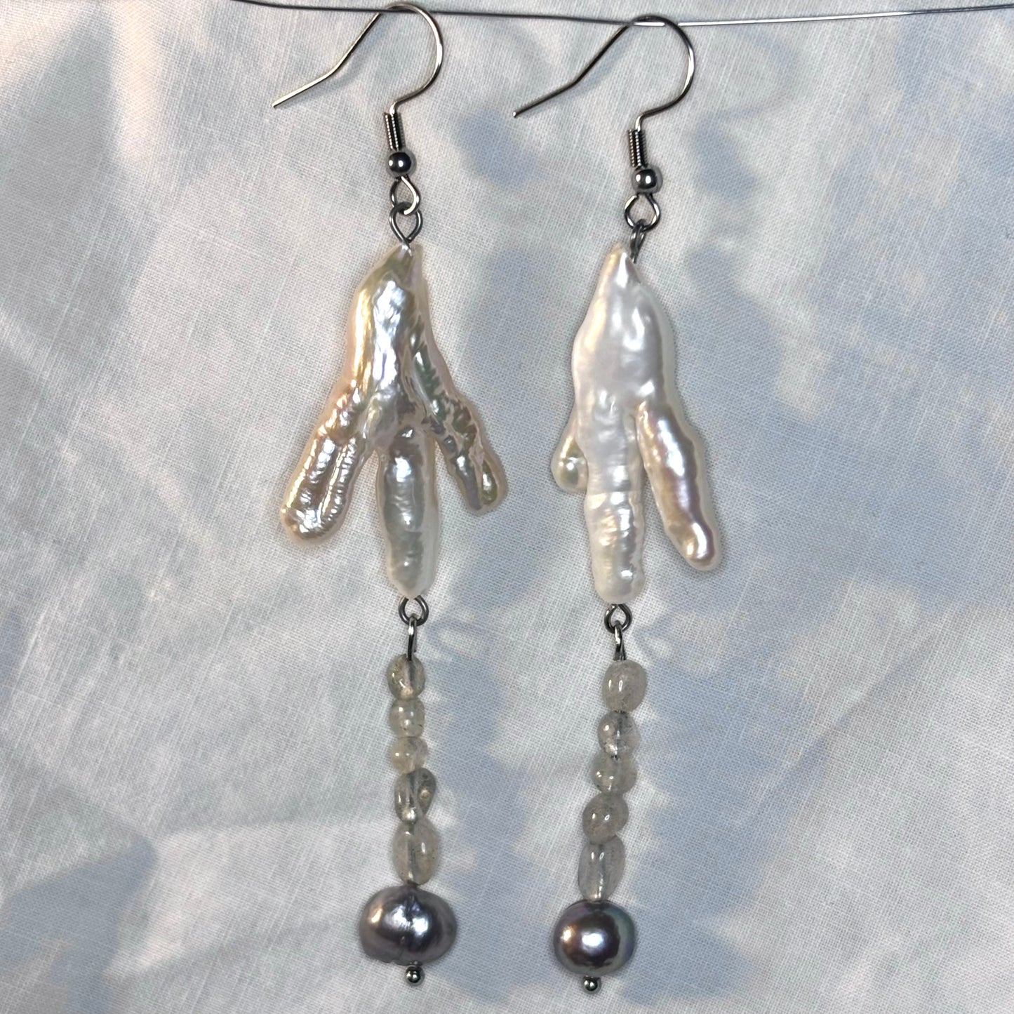 irregular pearl drop earrings