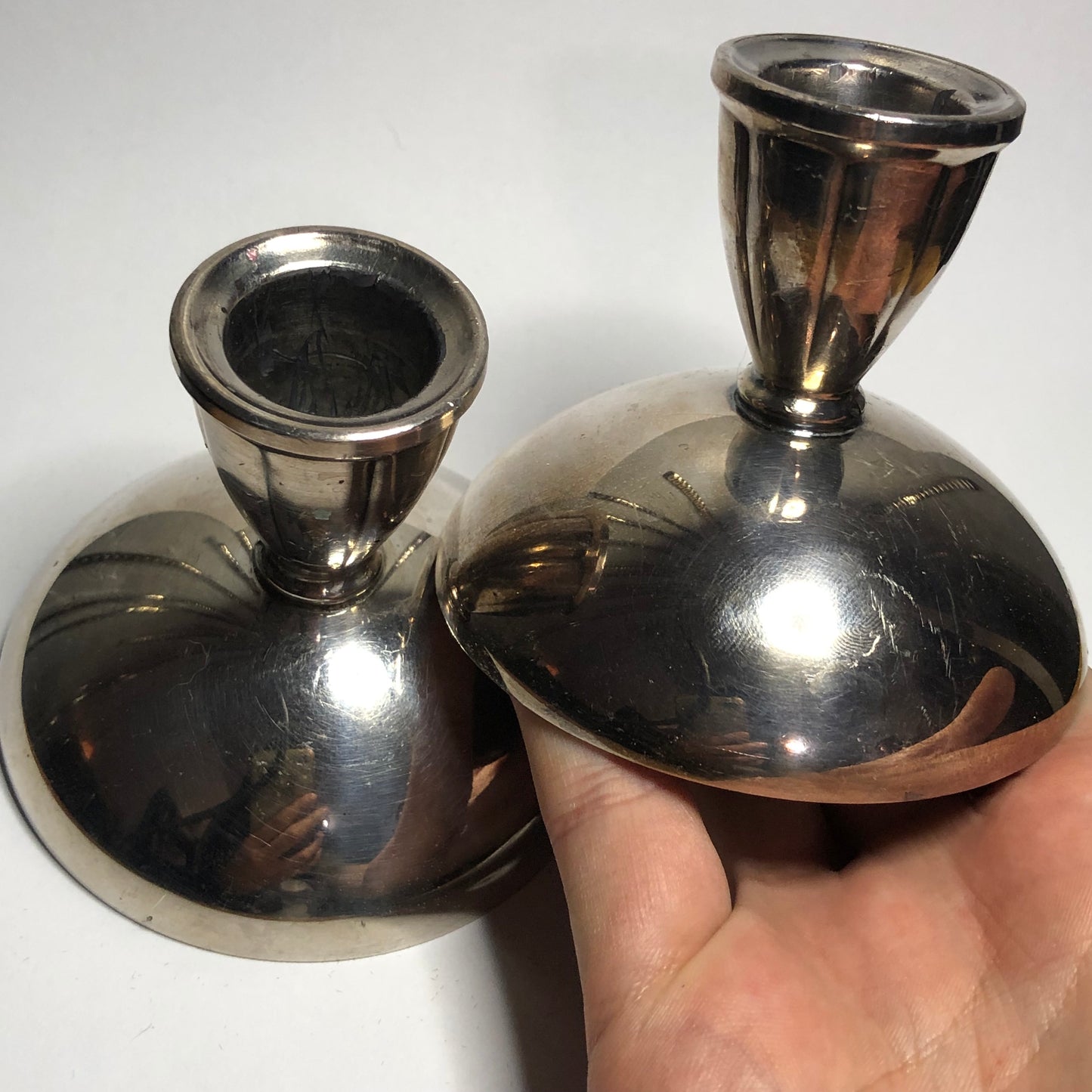 Silver candle holders set