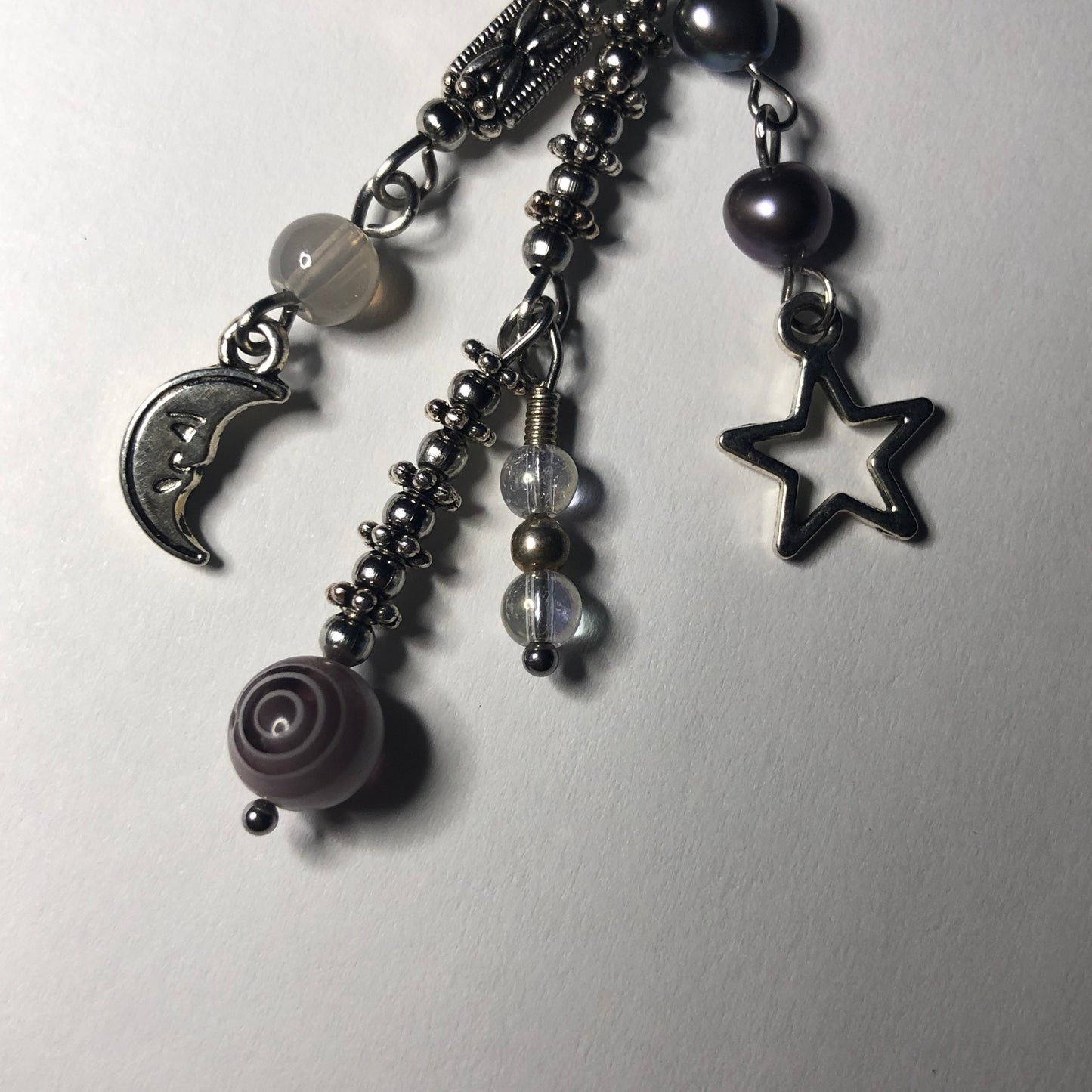 “Moonlight” beaded keychain