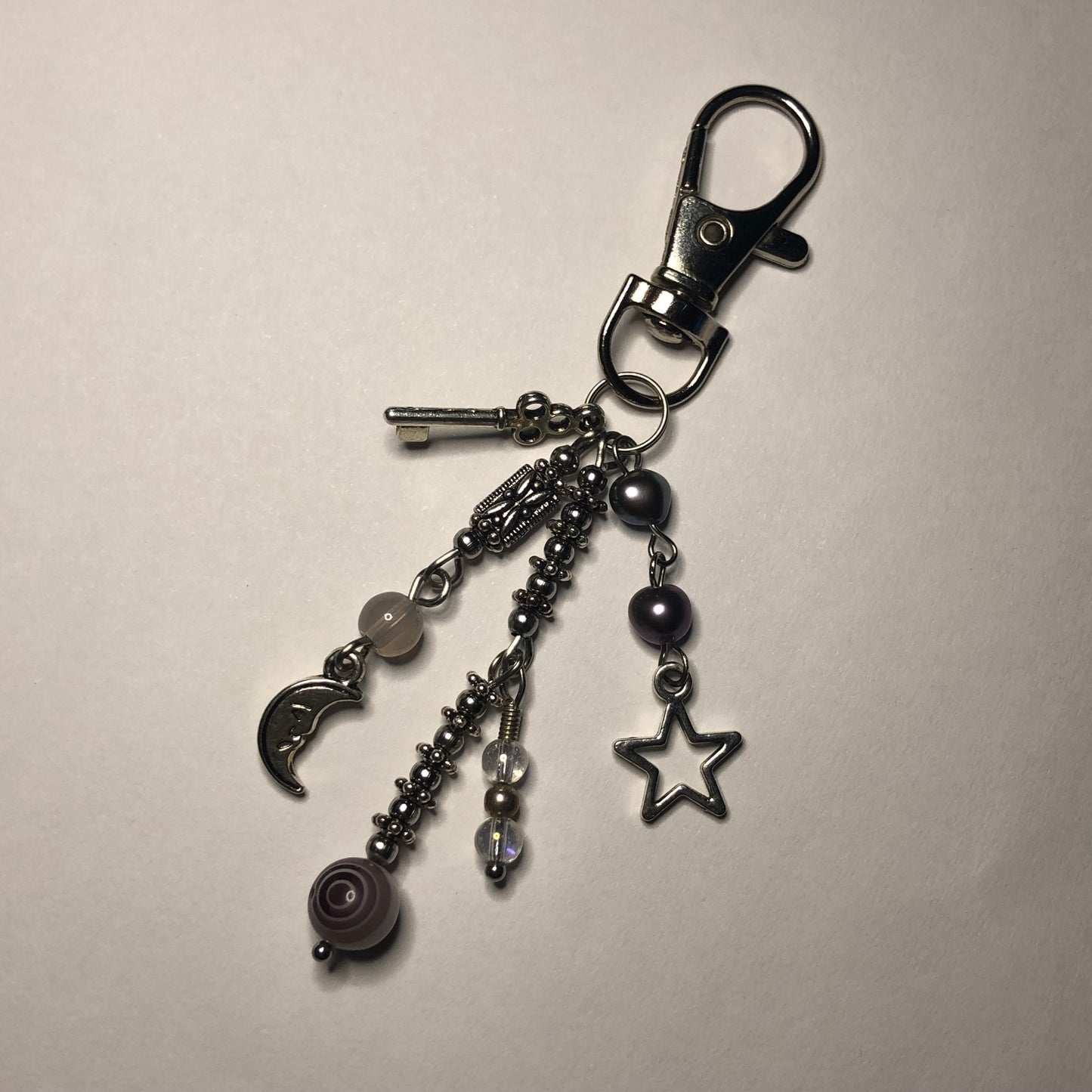 “Moonlight” beaded keychain