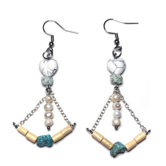 Beaded Chain Dangle Earrings