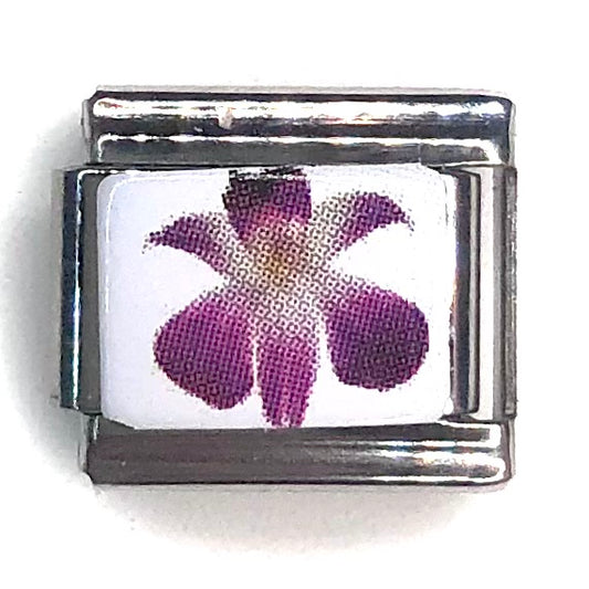 Orchid Italian Charm Bracelet Link