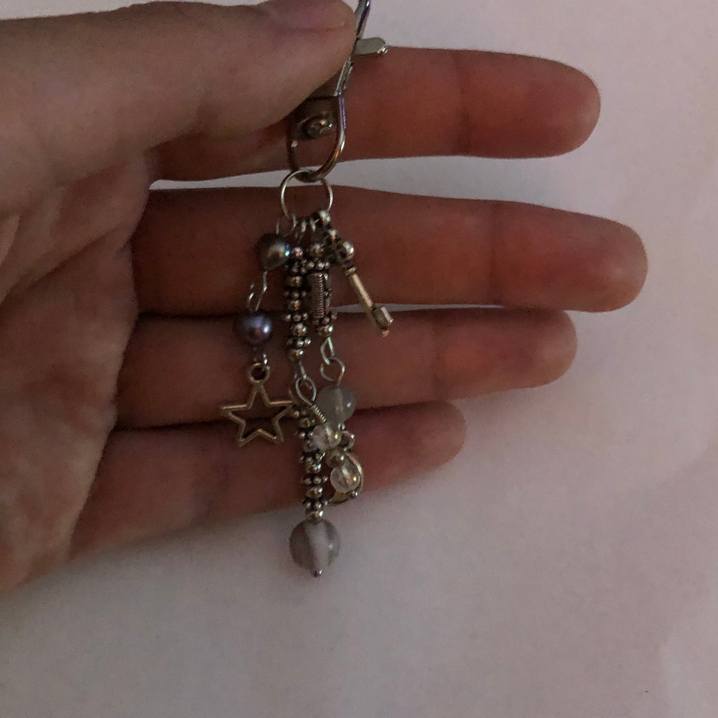 “Moonlight” beaded keychain