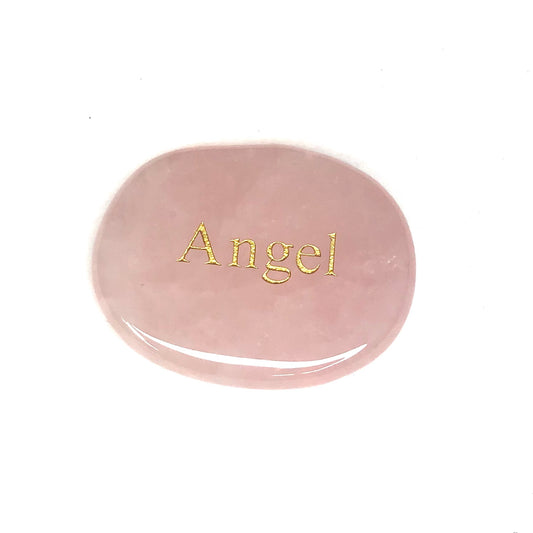 “Angel“ engraved rose quartz