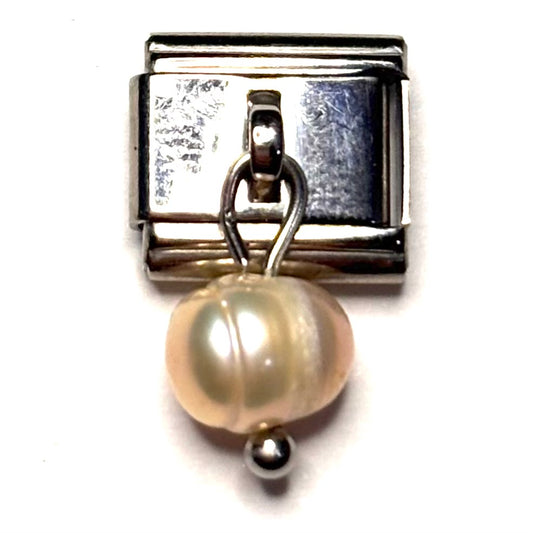 Pinkish Pearl Italian Charm Bracelet Link