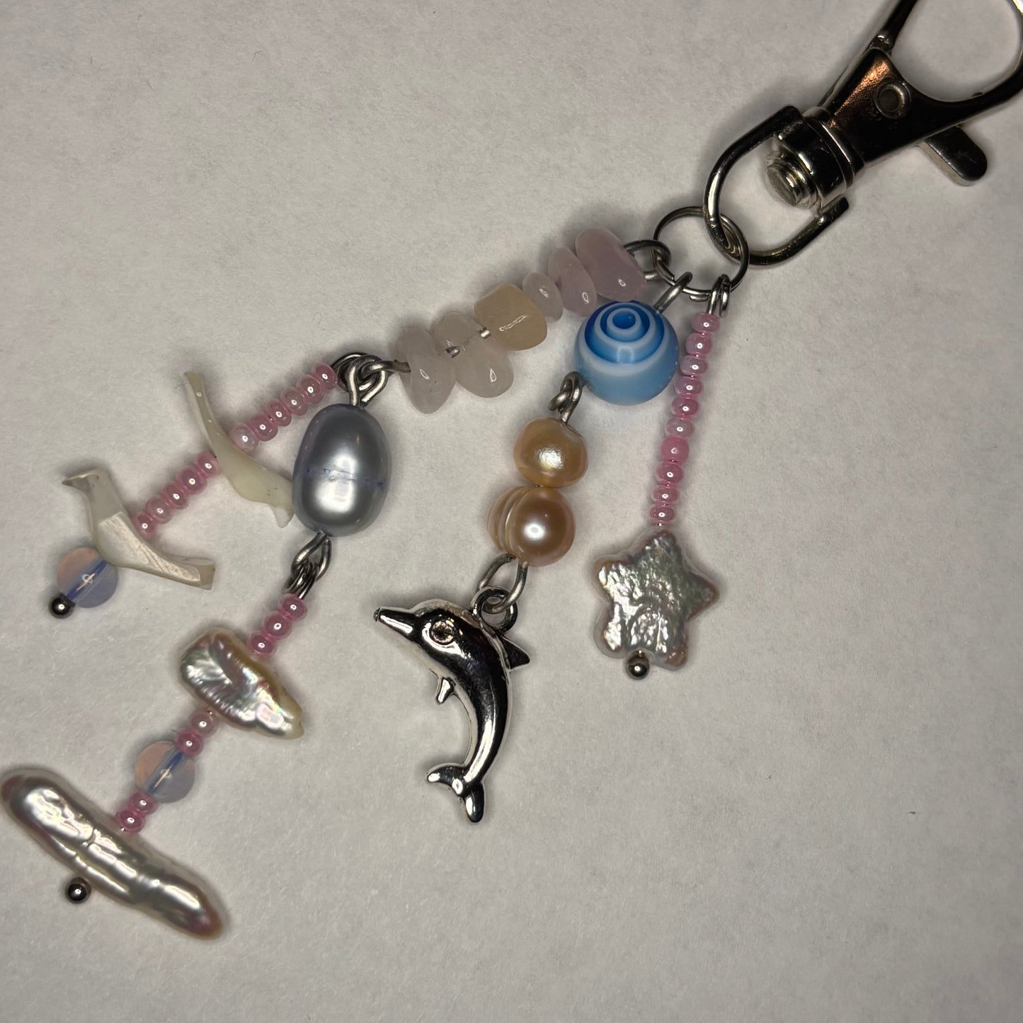 pink sunset keychain