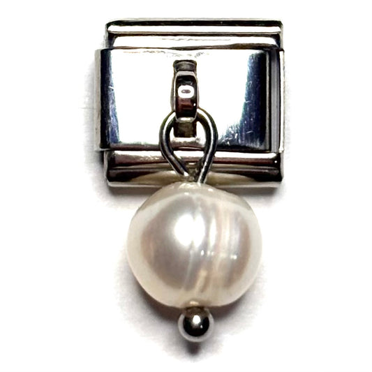 Pearl Italian Charm Bracelet Link