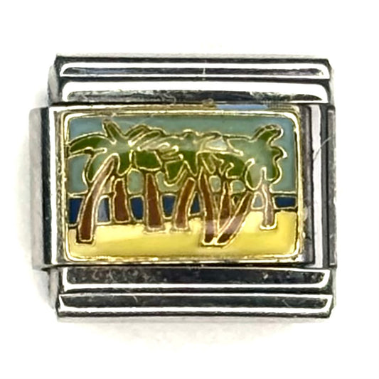 Palm Trees Italian Charm Bracelet Link