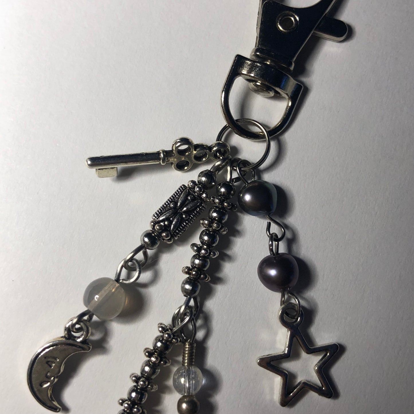 “Moonlight” beaded keychain