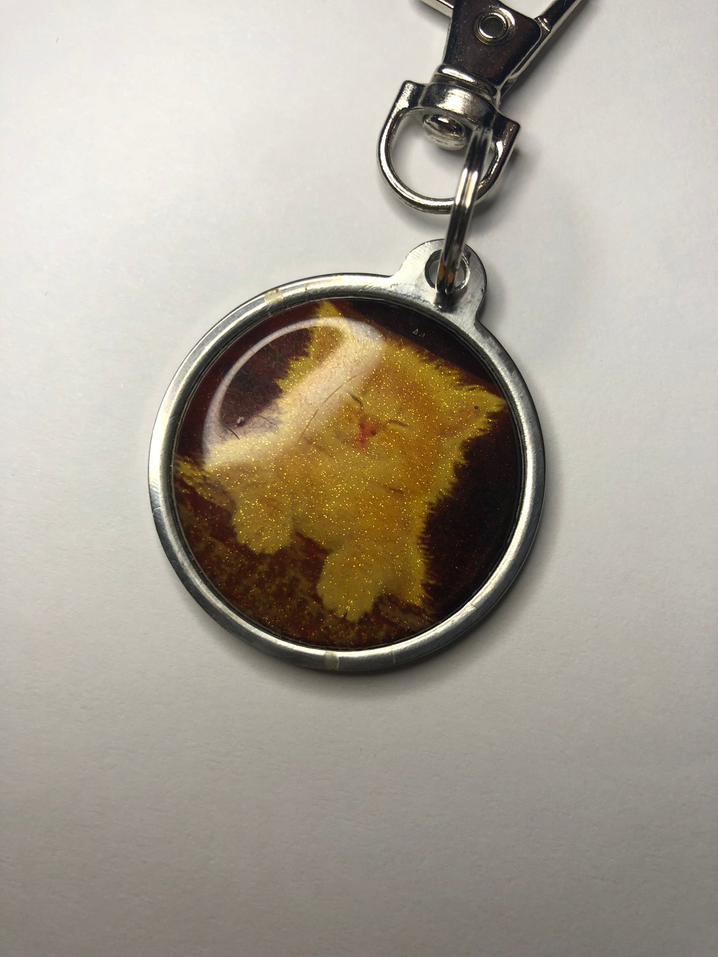 Glittery kitten keychain