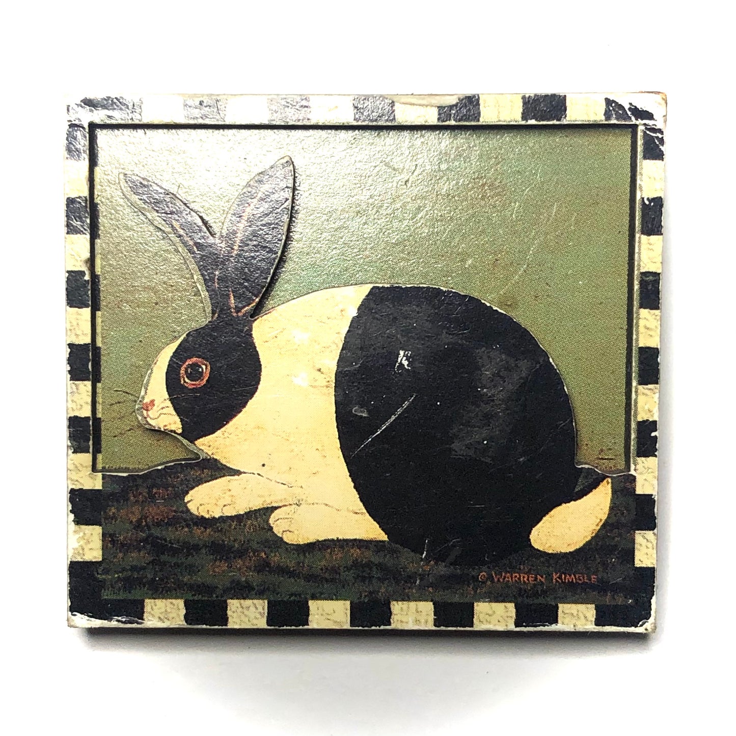 Wooden rabbit fridge magnet