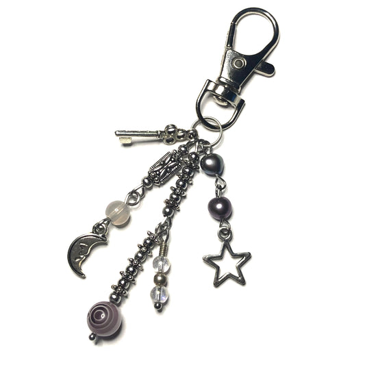 “Moonlight” beaded keychain