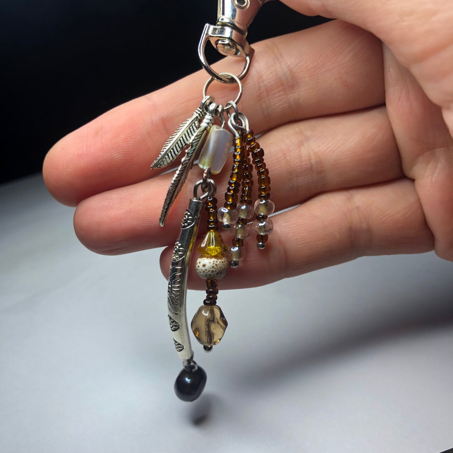 “Avian” beaded keychain