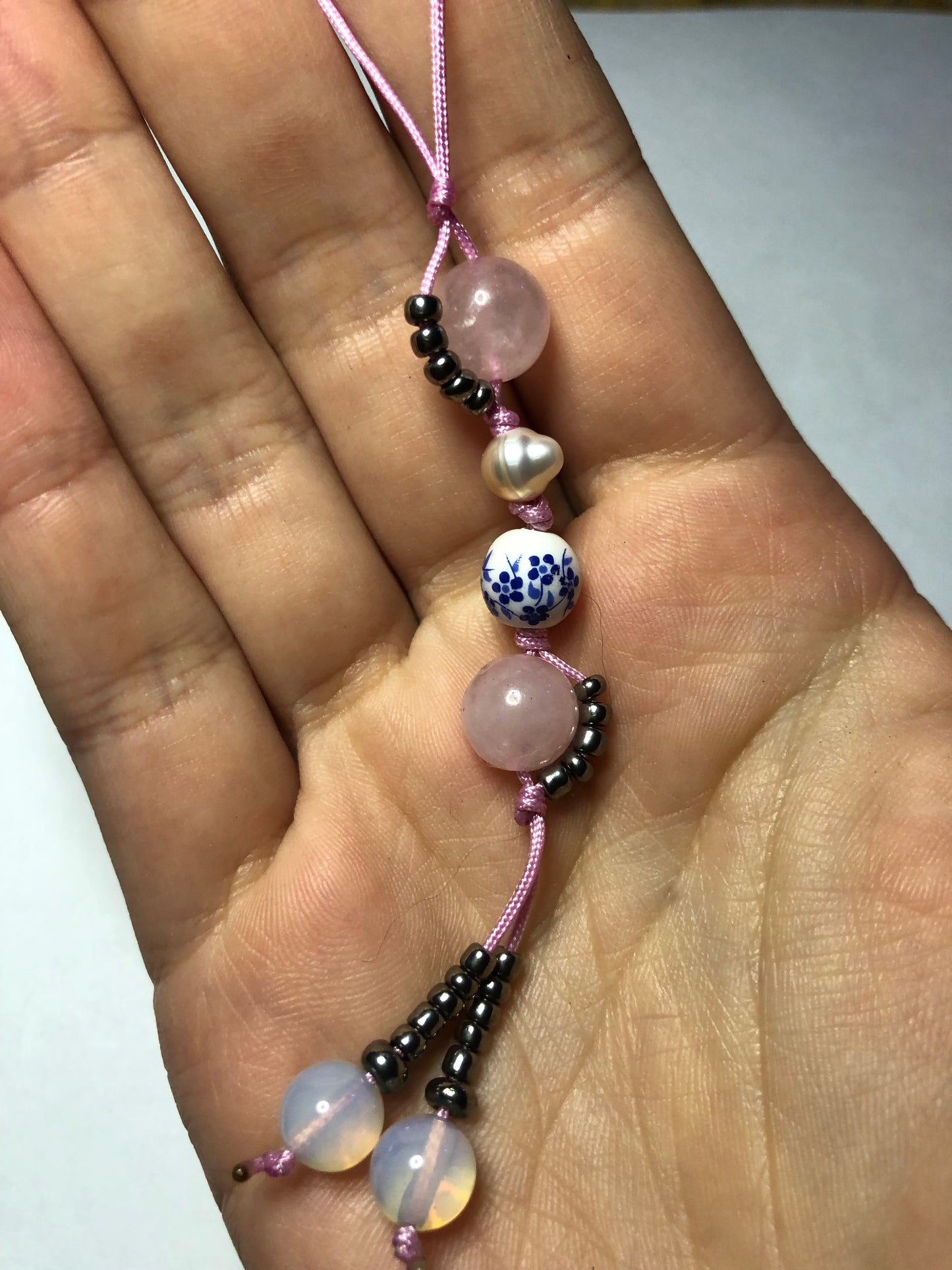 blushing lanyard cord charm