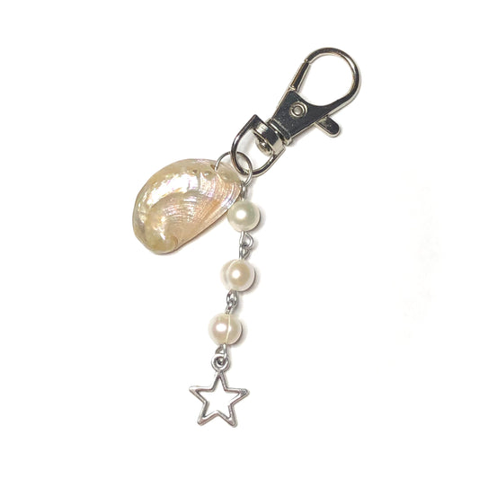 Tiny Abalone & Pearl Keychain